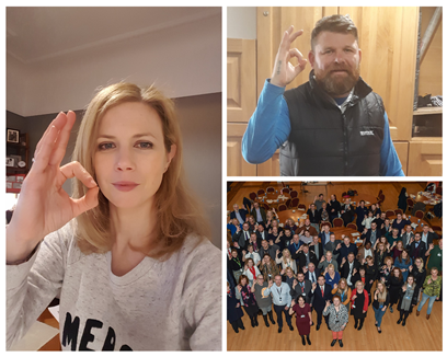 Various people doing the 'OK' symbol